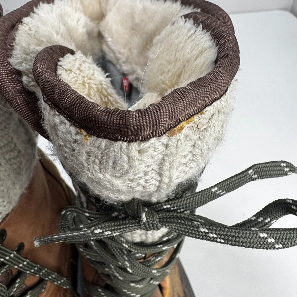 The North Face Shellista Lace Luxe W 9 Brown Knit Winter Snow Boots Waterproof